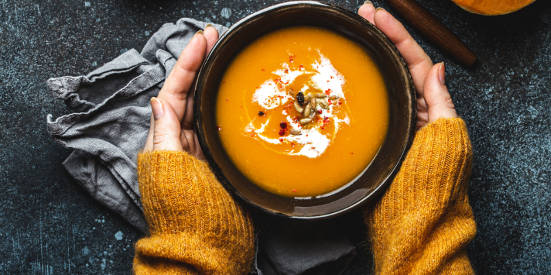 Pumpkin Soup Made with Staub Cookware