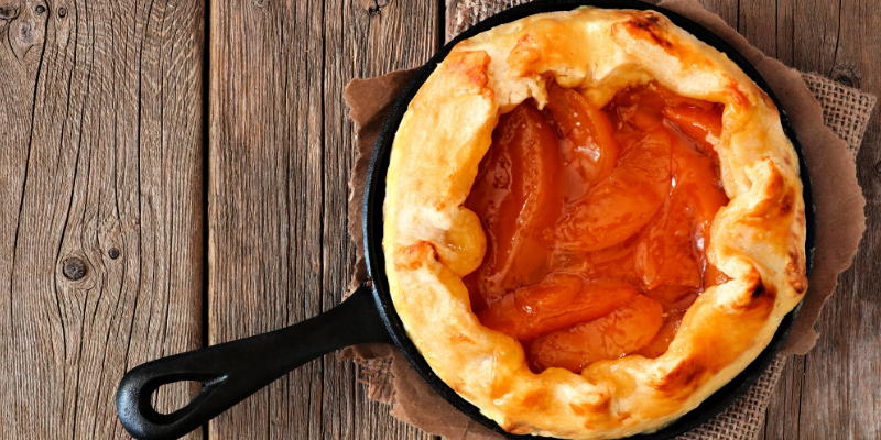 Peach Pie in a Cast Iron Skillet