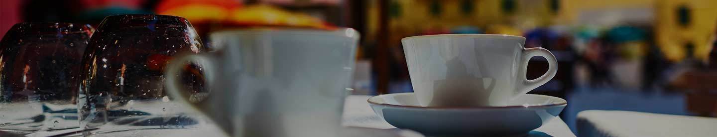 Tea Cups in Italy Outdoor Cafe