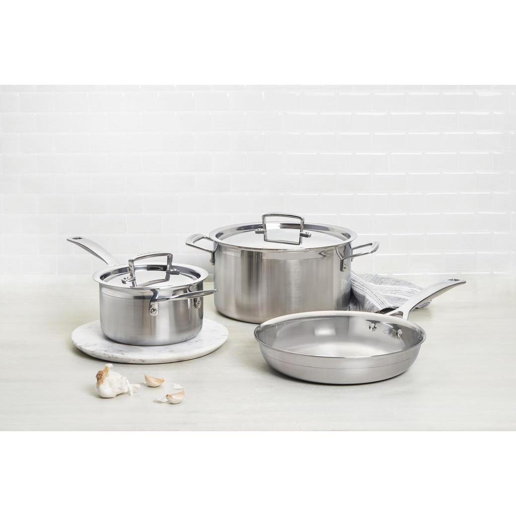 Le Creuset 4 Qt. Stainless Steel Saucepan with Lid and Helper Handle - J.L. Hufford