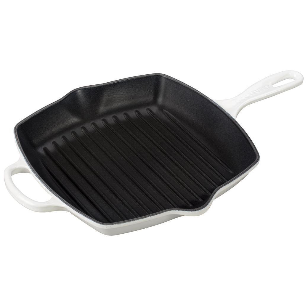 Le Creuset Enameled Cast Iron Signature 10.25'' Square Skillet Grill with Handle - J.L. Hufford