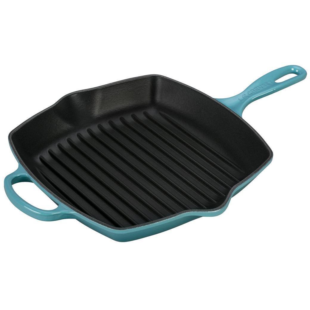 Le Creuset Enameled Cast Iron Signature 10.25'' Square Skillet Grill with Handle - J.L. Hufford