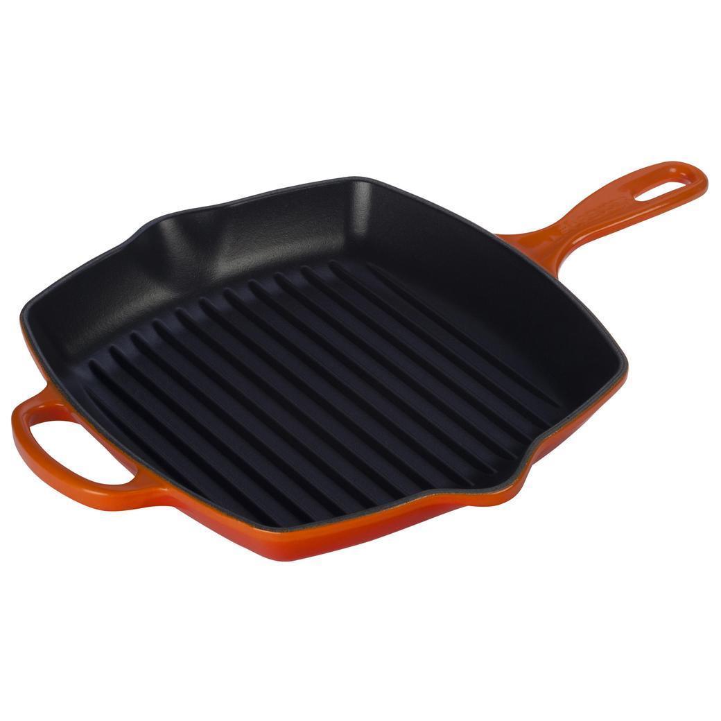 Le Creuset Enameled Cast Iron Signature 10.25'' Square Skillet Grill with Handle - J.L. Hufford