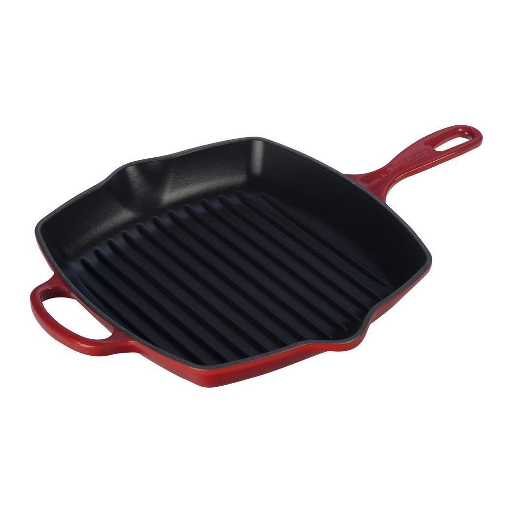 Le Creuset Enameled Cast Iron Signature 10.25'' Square Skillet Grill with Handle - J.L. Hufford