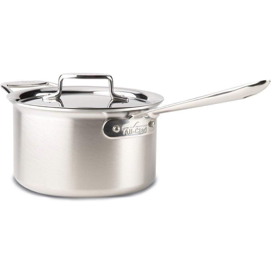 All-Clad d5 Brushed Stainless Sauce Pan with Lid - Discover Gourmet