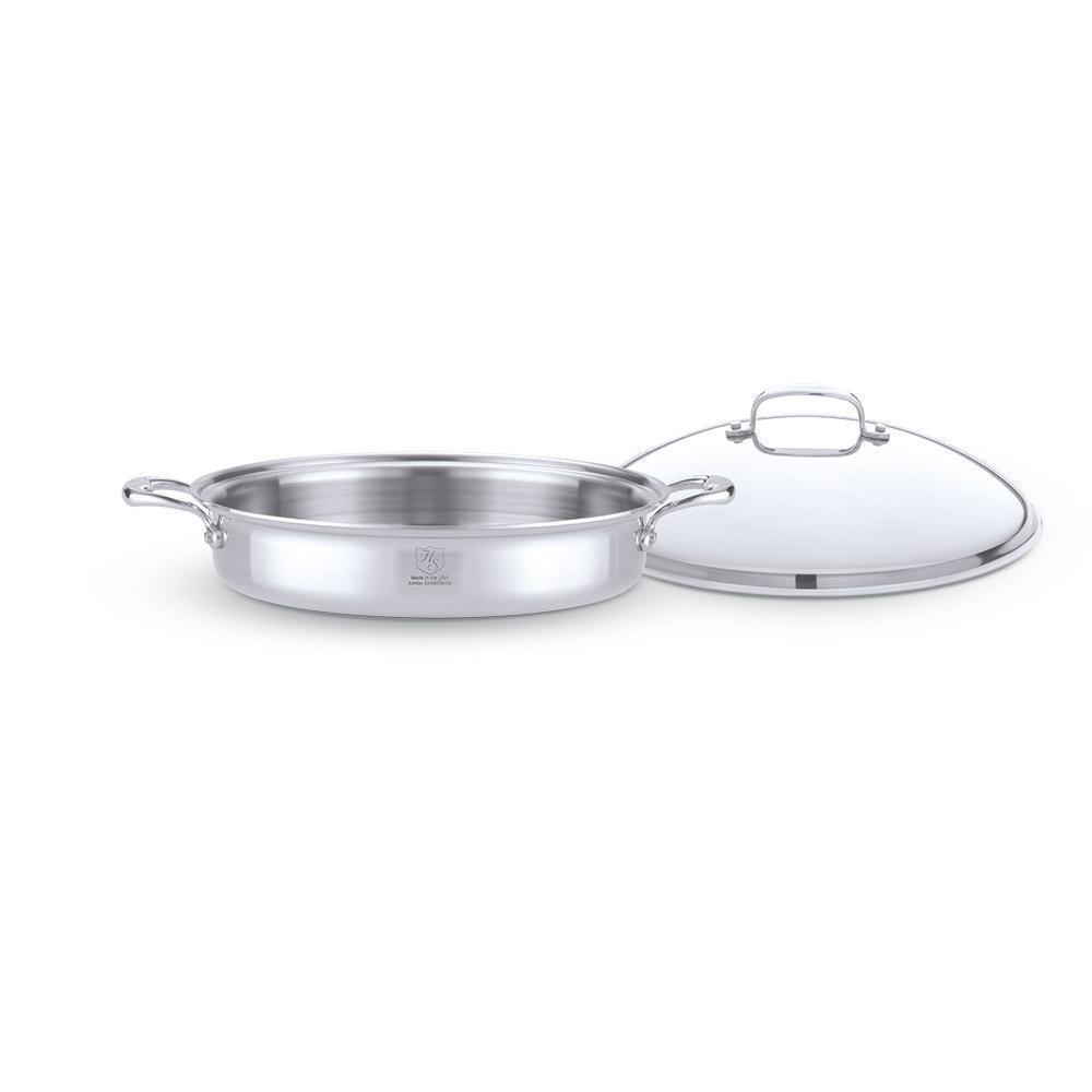 Heritage Steel 5-ply Stainless Sauteuse with Lid - J.L. Hufford