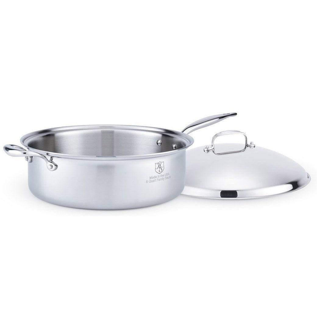 Heritage Steel 5-ply Stainless Sauté Pan with Lid - J.L. Hufford