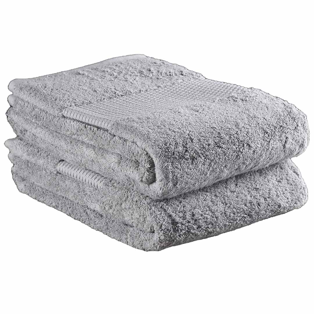 Delilah Home 100% Organic Cotton Face Towels, set of 2 - Light grey | J.L. Hufford