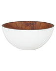 Chico Teak Bowl with White Exterior