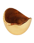 Adagio Teak Bowl with Gold Leaf Exterior