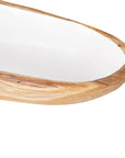 Dorito Large Teak Bowl with White Interior