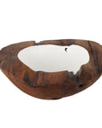 Lindsey Extra Large Teak Bowl with White Interior