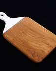 Viola Teak Cutting Board/Serving Platter with White Handle