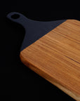 Viola Teak Cutting Board/Serving Platter with Black Handle