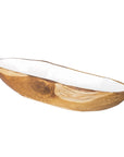 Dorito Large Teak Bowl with White Interior