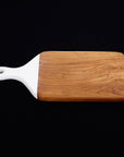 Viola Teak Cutting Board/Serving Platter with White Handle