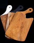 Saffron Teak Cutting Board/Serving Platter with White Handle