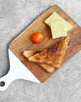 Viola Teak Cutting Board/Serving Platter with White Handle