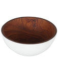 Chico Teak Bowl with White Exterior