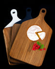 Viola Teak Cutting Board/Serving Platter with Black Handle