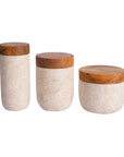 Nimes Glossy Marble Pots (Set of 3)