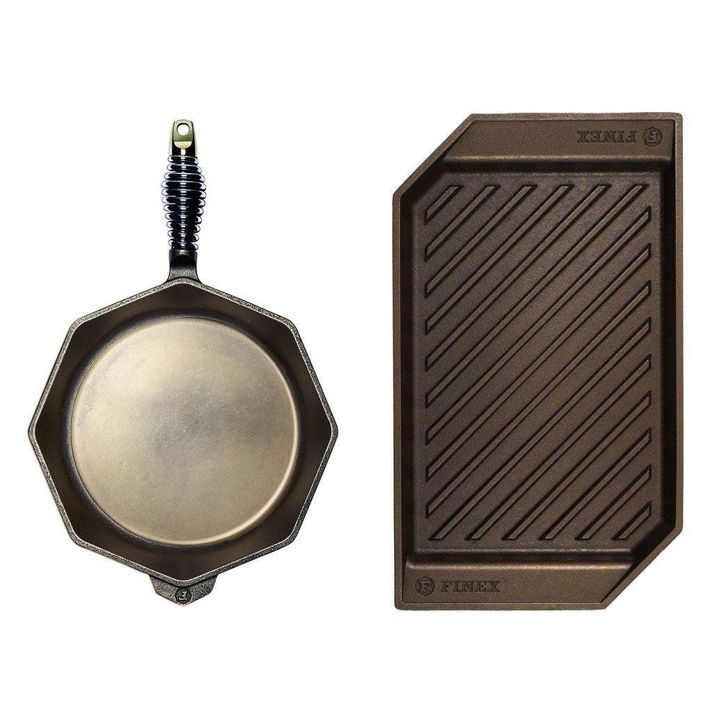 FINEX Cast Iron Lean Grill Pan and Skillet Set - J.L. Hufford