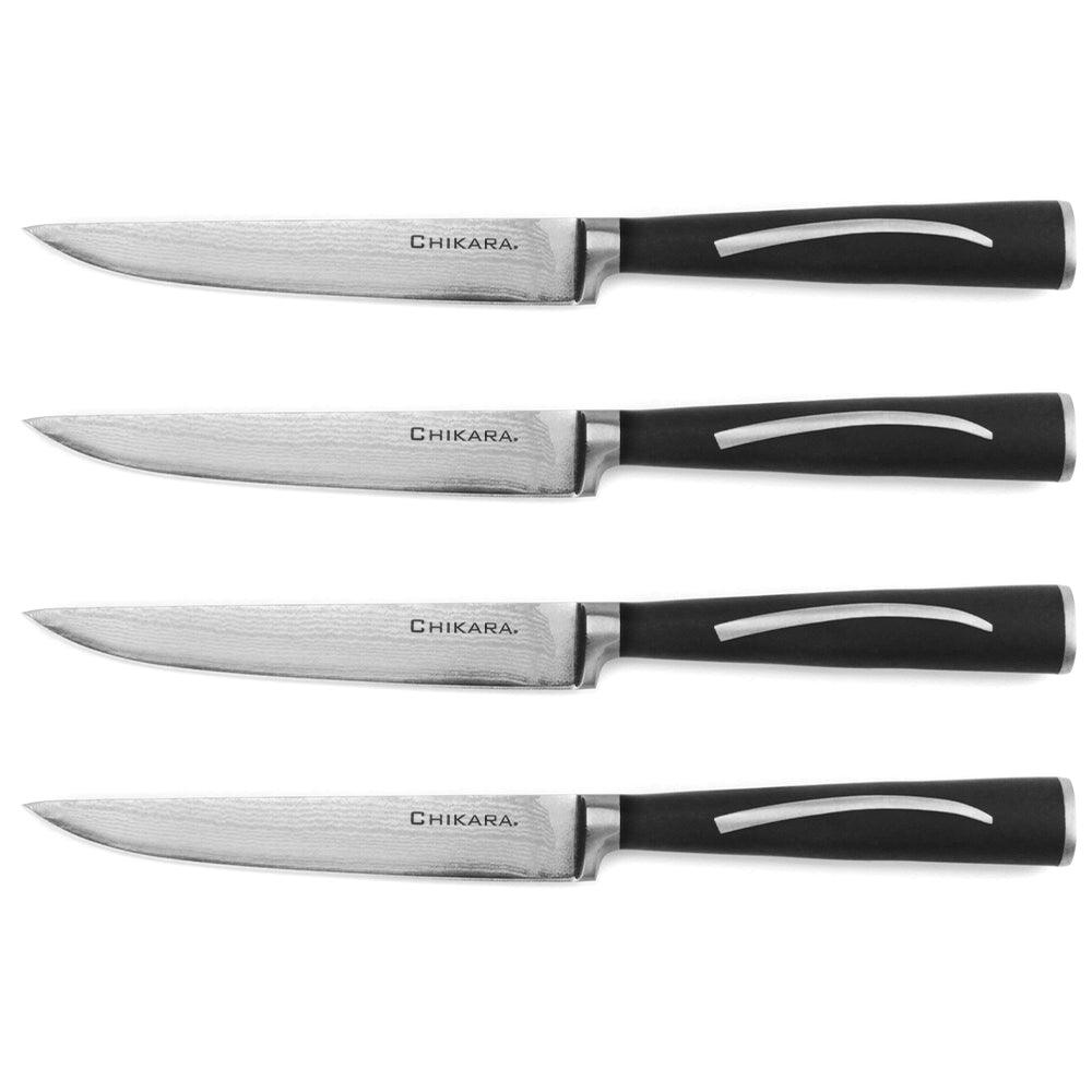 Ginsu Forged Damascus 4 Piece 5″ Steak Knife Set - J.L. Hufford