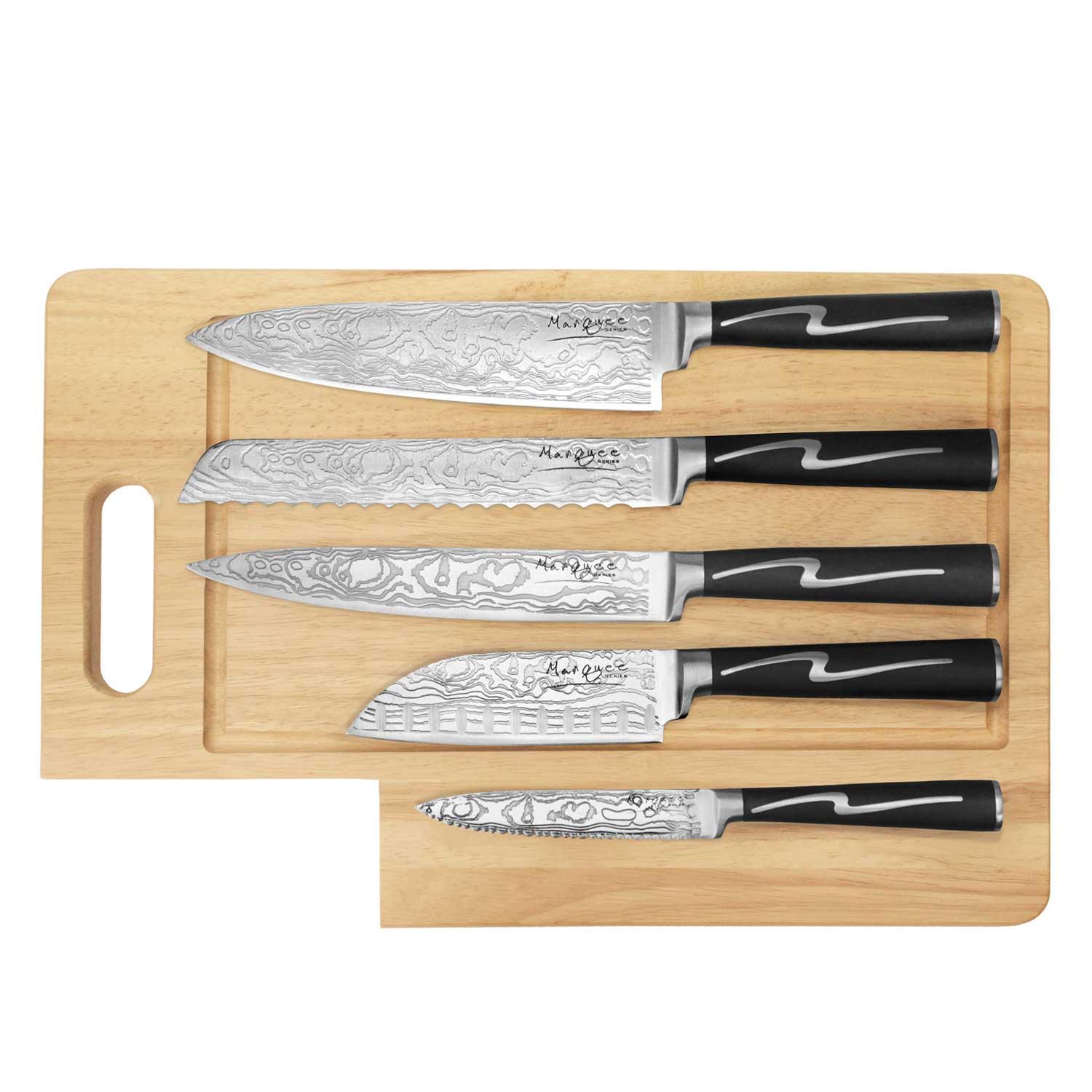 Ginsu Forged Marquee 5 Piece Prep Set with Cutting Board - J.L. Hufford