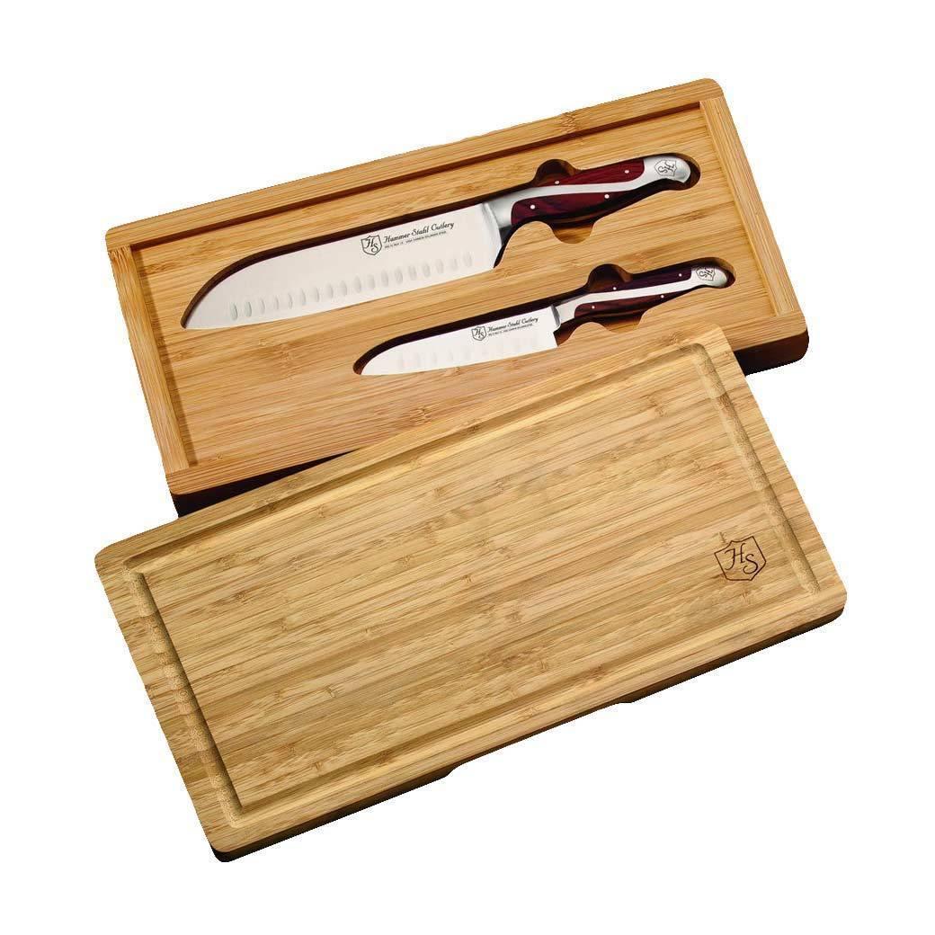 Hammer Stahl 2-Piece Santoku Set with Bamboo Case - J.L. Hufford