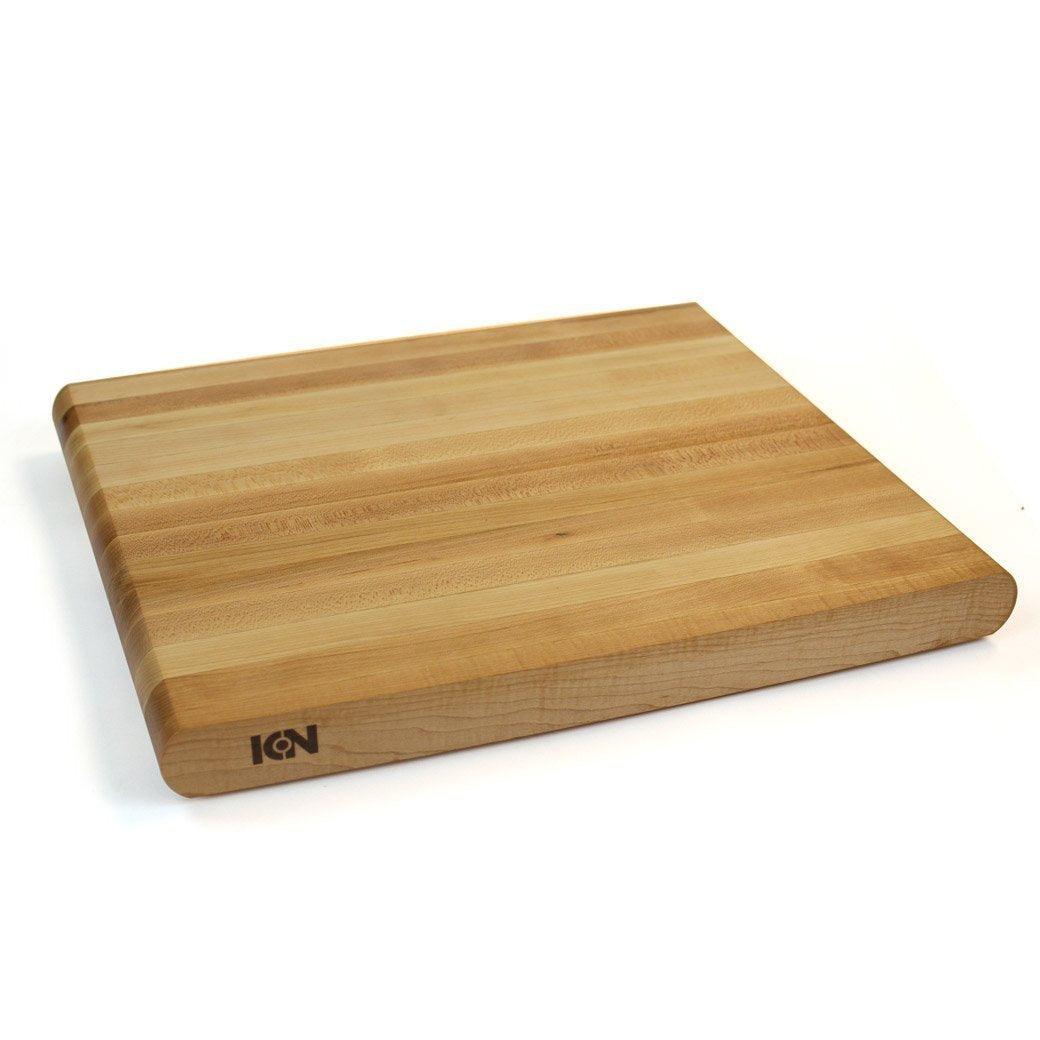 ICON Edge Grain Chopping Block with Silicone Non-Slip Feet - Discover Gourmet