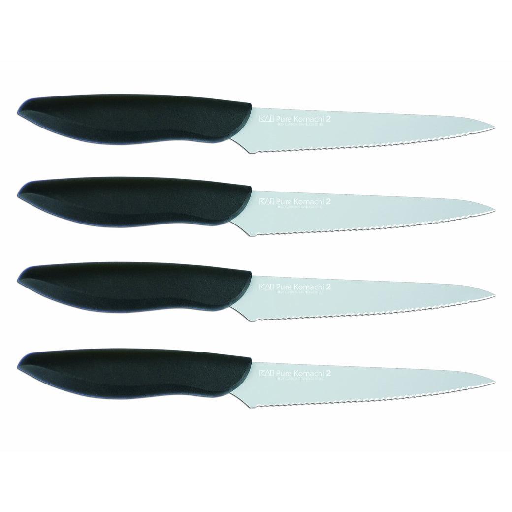 Kai Pure Komachi 2 | 4 Pc Serrated Steak Knife Set - Discover Gourmet