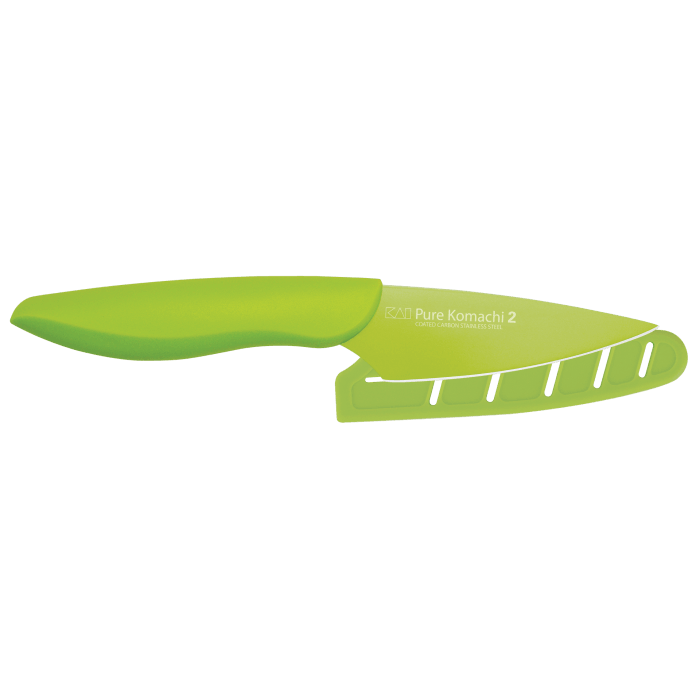 Kai Pure Komachi 2 Paring 3.5″ w/Sheath (Light Green) - Discover Gourmet