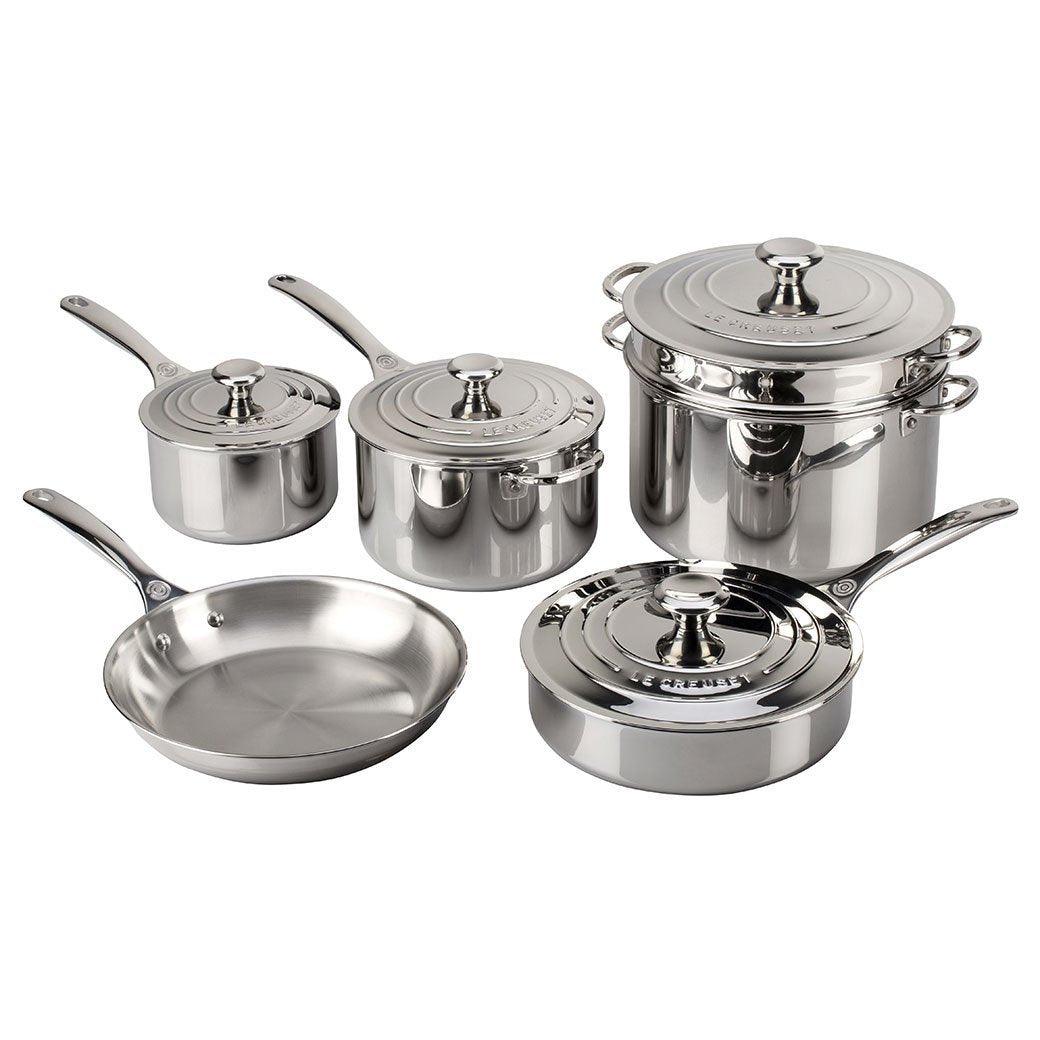 Le Creuset 10 Piece Stainless Steel Cookware Set - J.L. Hufford