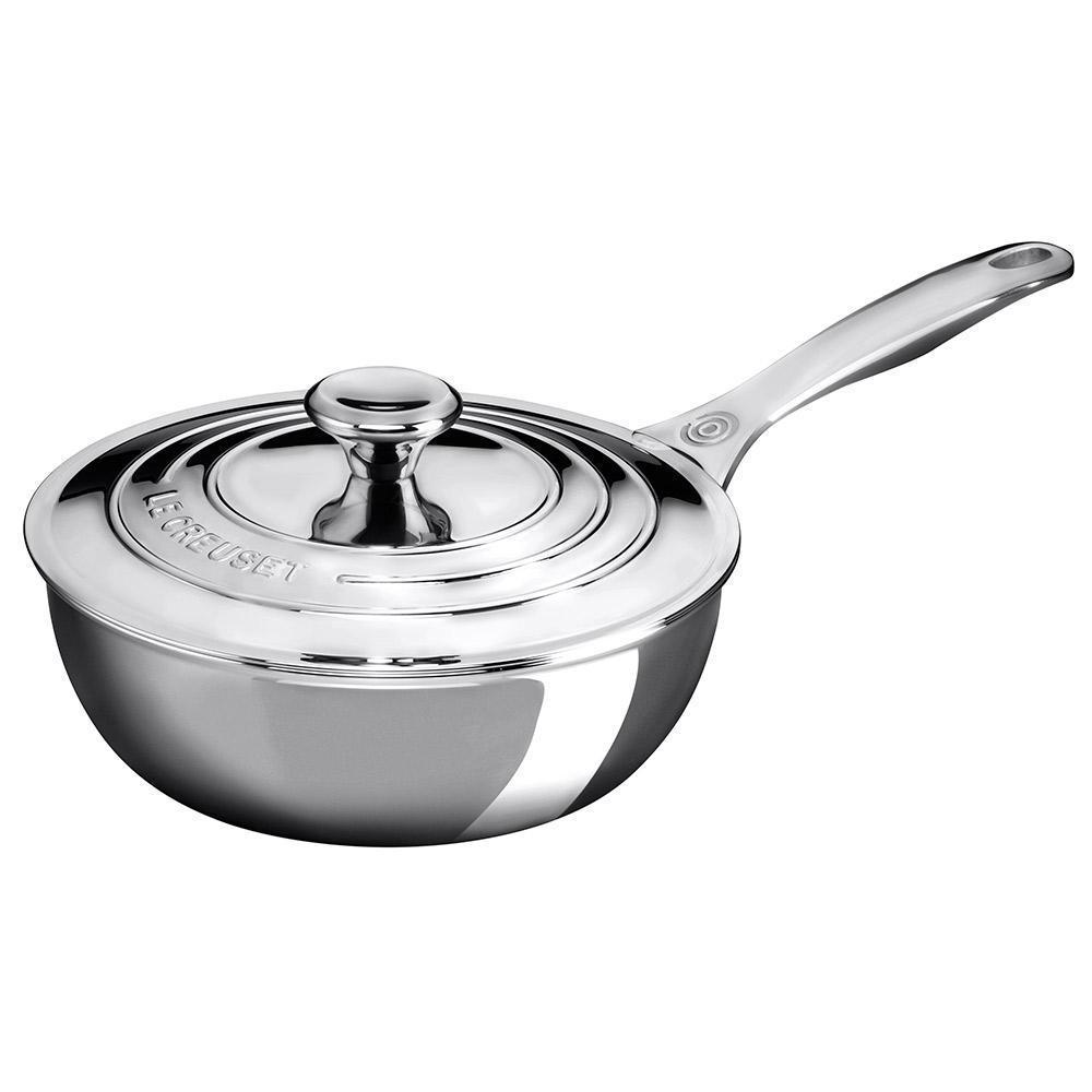 Le Creuset 2 qt. Stainless Steel Saucier Pan with Lid - J.L. Hufford