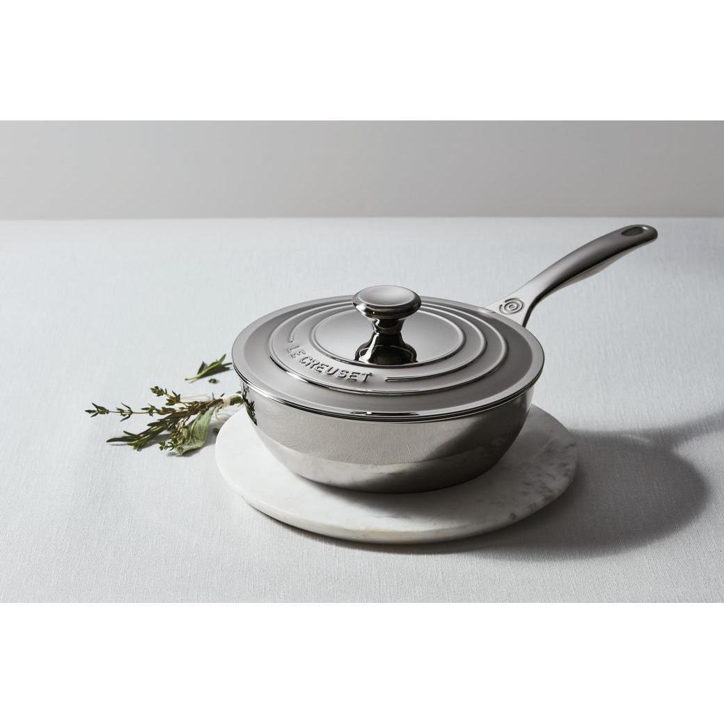 Le Creuset 2 qt. Stainless Steel Saucier Pan with Lid - J.L. Hufford