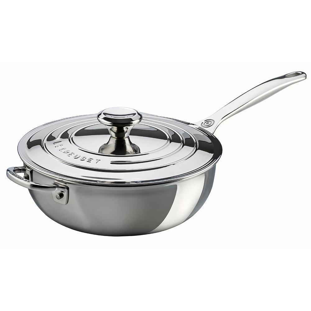 Le Creuset 3.5 qt. Stainless Steel Saucier Pan with Lid - J.L. Hufford