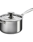 Le Creuset 4 Qt. Stainless Steel Saucepan with Lid and Helper Handle - J.L. Hufford