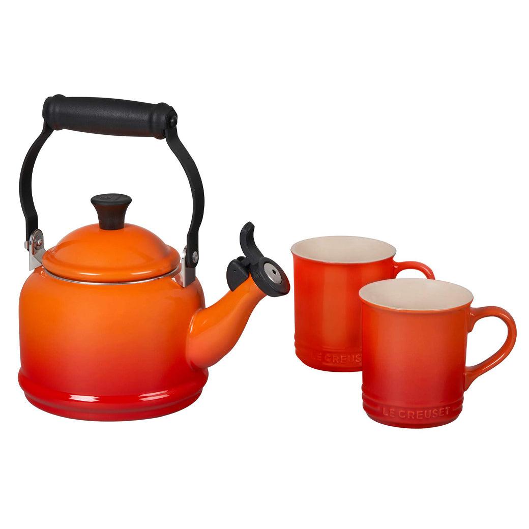 Le Creuset Demi Kettle &amp; 2 Stoneware Mug Set - J.L. Hufford