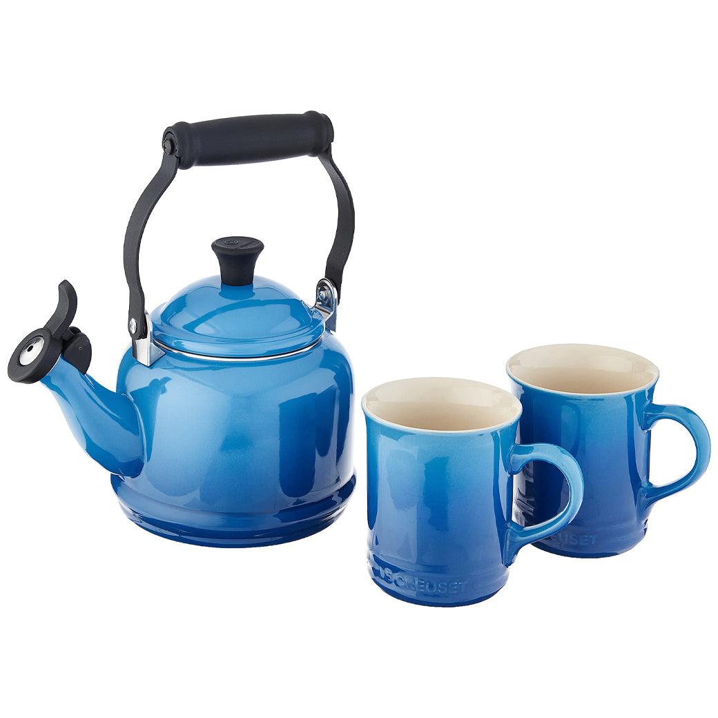 Le Creuset Demi Kettle &amp; 2 Stoneware Mug Set - J.L. Hufford