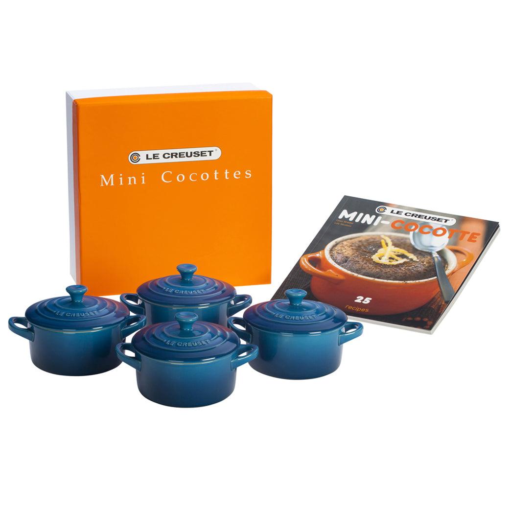 Le Creuset Set of 4 Cocottes w/ Mini-Cocotte Cookbook - J.L. Hufford