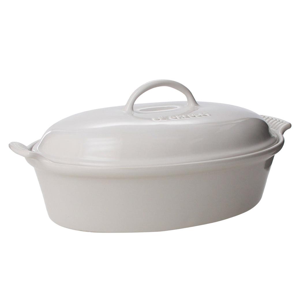 Le Creuset 4 qt. Heritage Stoneware Covered Oval Casserole - J.L. Hufford