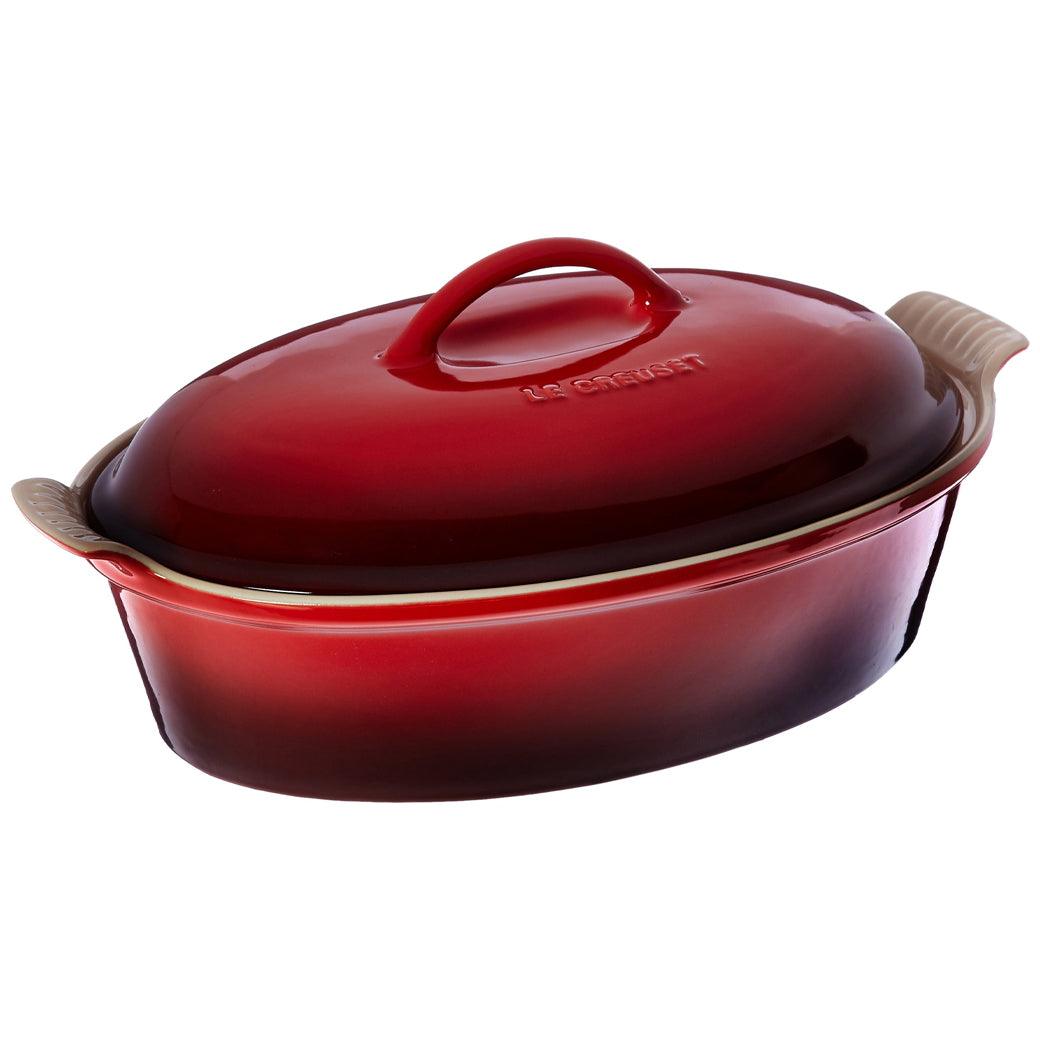 Le Creuset 4 qt. Heritage Stoneware Covered Oval Casserole - J.L. Hufford