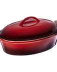 Le Creuset 4 qt. Heritage Stoneware Covered Oval Casserole - J.L. Hufford