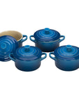 Le Creuset Set of 4 Cocottes w/ Mini-Cocotte Cookbook - J.L. Hufford