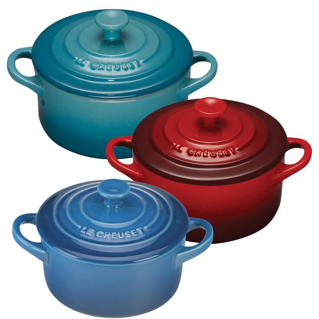 Le Creuset Set of 4 Cocottes w/ Mini-Cocotte Cookbook - J.L. Hufford