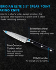 Messermeister Meridian Elite Spear Point Paring Knife, 3.5”