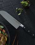 Messermeister Meridian Elite Kullenschliff Santoku Knife, 7"