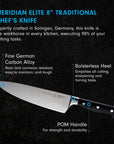 Messermeister Meridian Elite Stealth Chef’s Knife, 8”