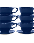 notNeutral Lino 12oz Porcelain Latte Cups with Saucers