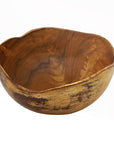 Rico & Plato Adagio Extra Large Teak Bowl with Distressed Gold Leaf Exterior